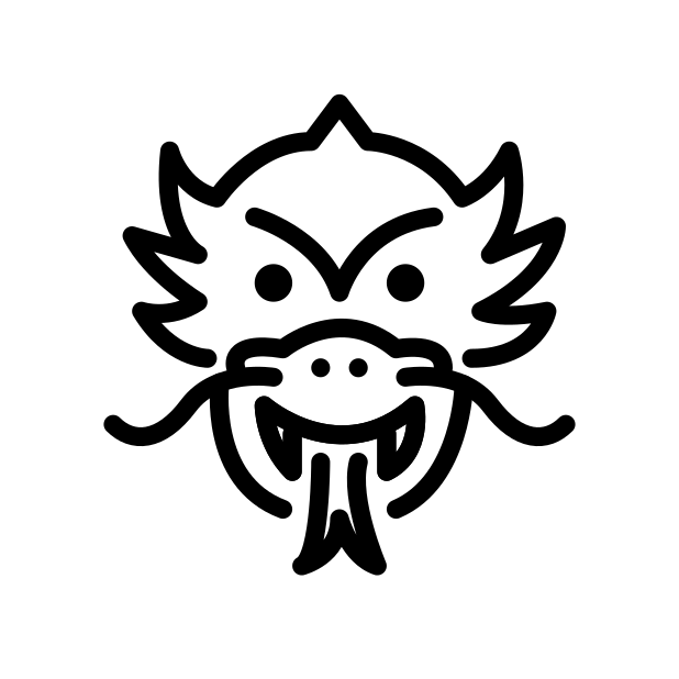 dragon face line illustration